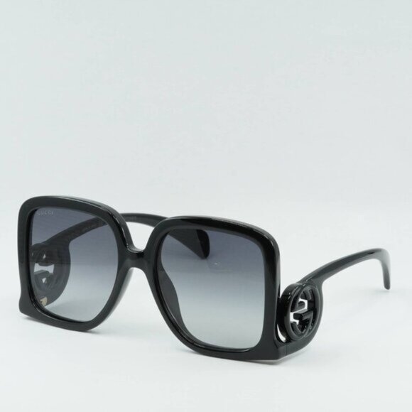Gucci GG1326S 001 Sunglasses Black Square Frame, Grey Lenses  display picture 1